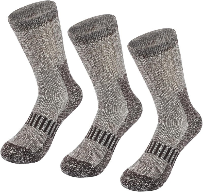 hakugoo 3 Pairs Kids Merino Wool Hiking Socks, Winter Warm Thick Cozy Thermal Ski Socks for Boys Girls Toddler - Image 1